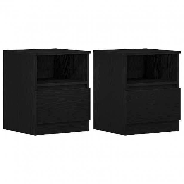 vidaXL Noční skříňka 2 ks Černý dub 40 x 40 x 50 cm Kompozitní dřevo