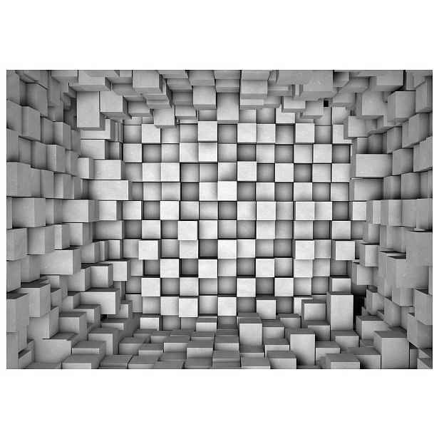 Fototapeta Šedé kostky 3D iluze geometrie abstrakce 254x184 lepidlo