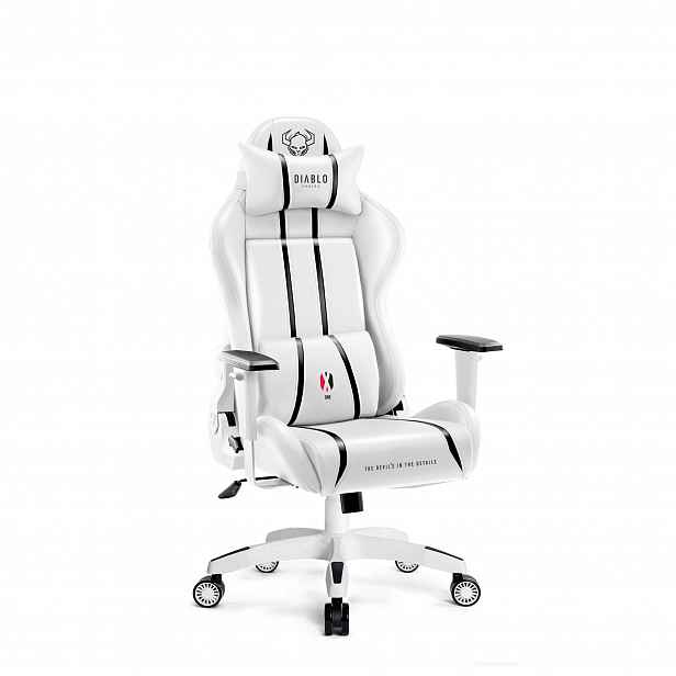Herní křeslo z eko kůže Small Size, bílý-černý: Diablo X-One 2.0