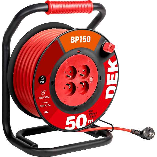 Kabel prodlužovací PVC na bubnu DEK BP150 50 m 1,5 mm2 IP 20
