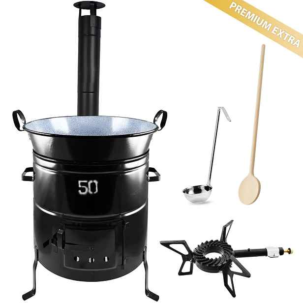 Kotlíková souprava 50L na guláš, zabijačku s hořákem – Perfect Home Premium Extra KH950