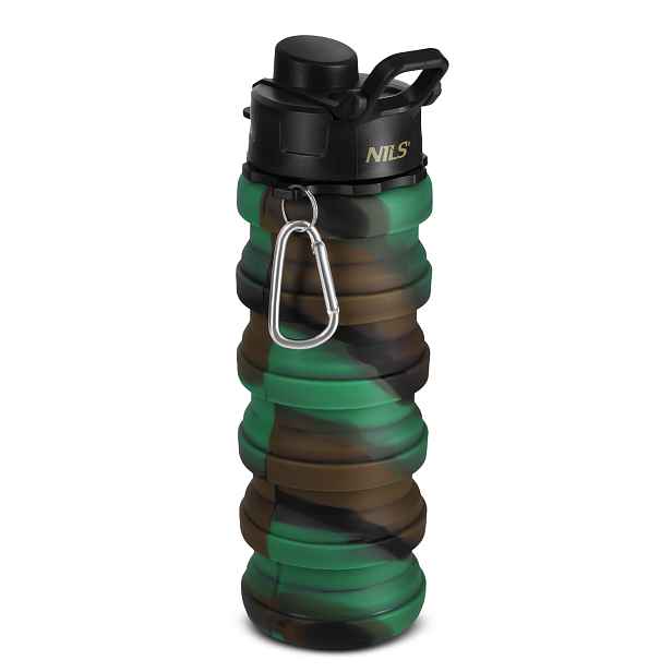 NC4106 ZELENÁ SILIKONOVÁ SKLÁDACÍ LÁHEV 500ML NILS CAMP