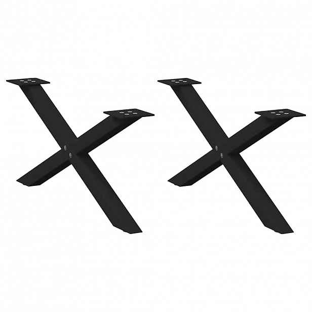 vidaXL Nohy konferenčního stolku ve tvaru X, 2 ks, černé, 70 x (30-31) cm, ocel