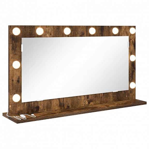 vidaXL Toaletní zrcadlo Kouřový dub 80 x 45 x 18 cm Obdélníkový