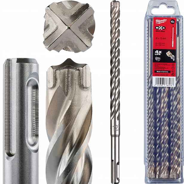 Vrtáky do betonu Sds Plus 12 x 150/210 mm 10 ks Milwaukee MX4
