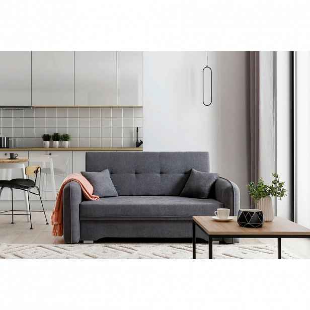 MID.YOU ROZKLÁDACÍ POHOVKA, textil, šedá