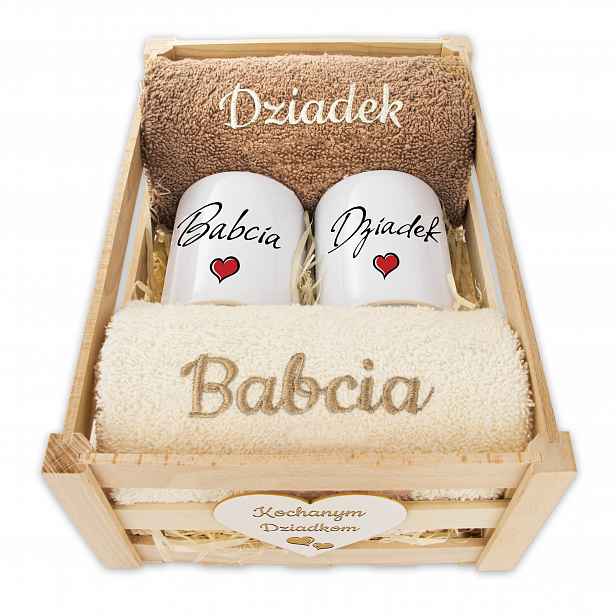 Dárek ke Dni babičky a dědečka pro prarodiče k Vánocům Ručníky Hrnky db