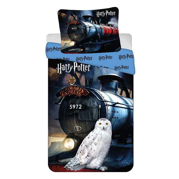 Bavlněné dětské povlečení na jednolůžko 140x200 cm Harry Potter "Hogwarts Express" – Jerry Fabrics