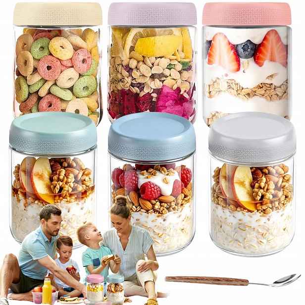 Sklenice Na Jogurt Ovesné Kaše Overnight Oats Hermetické Víčka