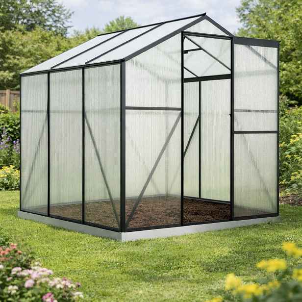 Skleník se základnou BestBerg BBGH-606B / 3,61 m² / 190 × 190 × 194 cm / černá