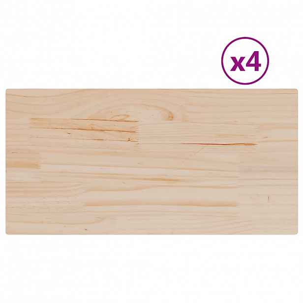 vidaXL Stolní desky 4 ks 90x45x2,5 cm obdélníkové masivní borové dřevo