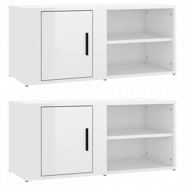 vidaXL TV skříňky 2 ks bílé vysoký lesk 80x31,5x36 cm kompozitní dřevo