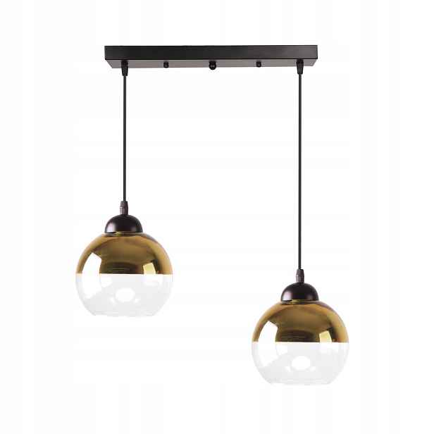 Candellux Contessa závěsné svítidlo černo-zlaté 2xE27 sklo IP20