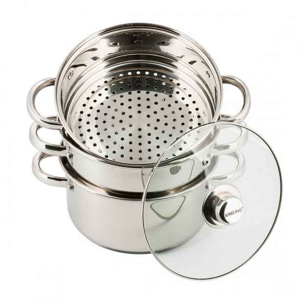 Kinghoff Hrnec Na Páru Parní Hrnec 4 Prvky 22 CM KH-3328 Kuchyňský Set