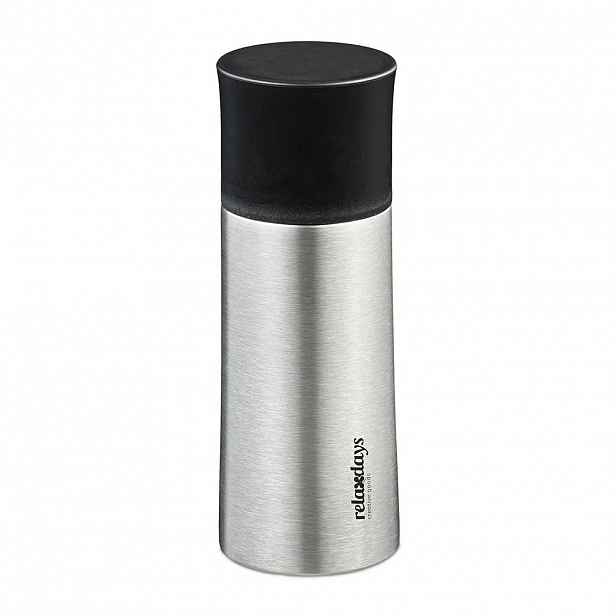 Relaxdays LÁHEV Stříbrná Černá nerezová 300 ml s hrnkem