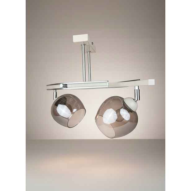 Stropní Svítidlo Lustr Fiona 2 Béžová 2x E27 Euro-lamp Chromová Klosz