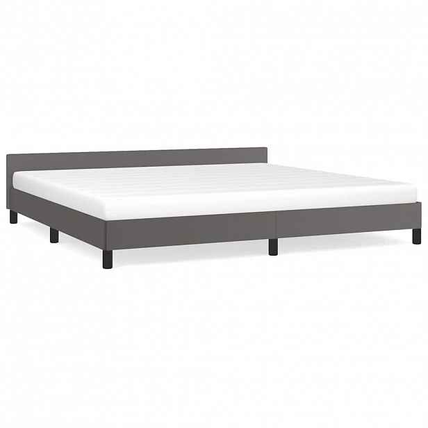 vidaXL Rám postele s čelem bez matrace šedý 200x200 cm