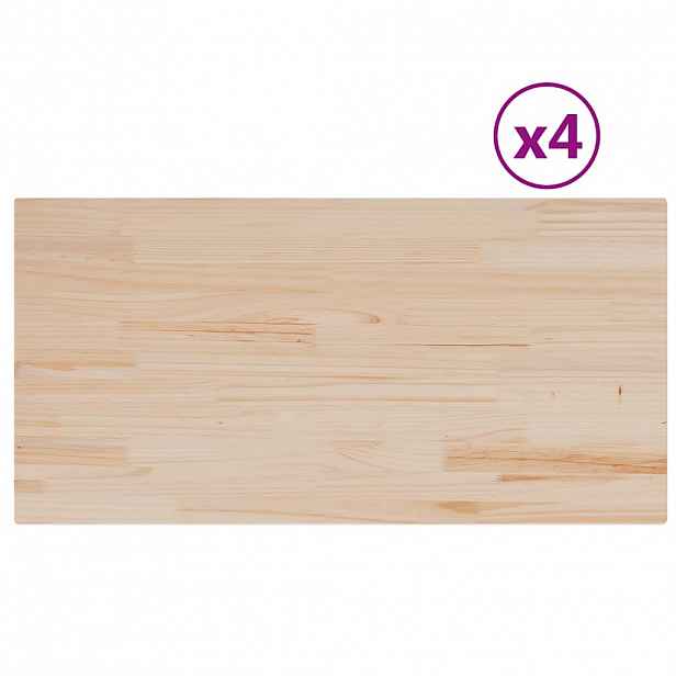 vidaXL Stolní desky 4 ks 100x50x2,5 cm obdélníkové masivní borovice