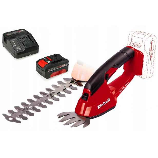 Einhell Nůžky Na Trávu A Živý Plot Gc-cg 18 3410370 Sada Akumulátor 4,0AH