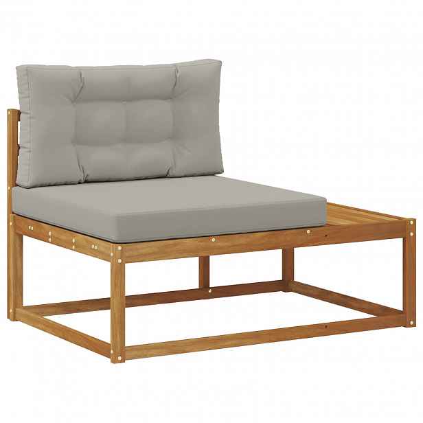 vidaXL Venkovní koncový pohovka s polštářem Přírodní 115 x 83 x 73 cm