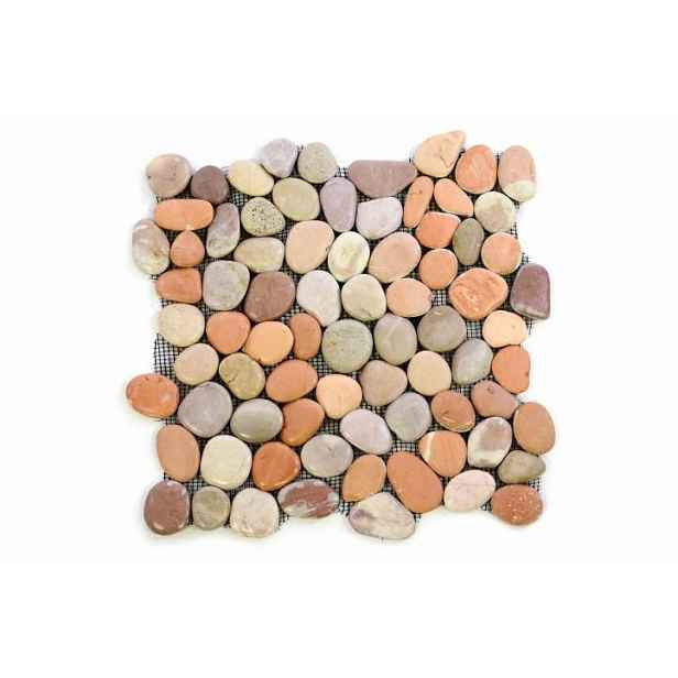 Divero Mozaika Garth říční oblázky (D01099) 32 x 32 cm šedá/hnědá/terakota 1 m²