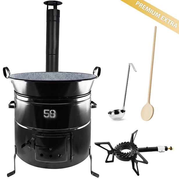 Kotlíková souprava 85L na guláš, zabijačku s hořákem – Perfect Home Premium Extra KH985
