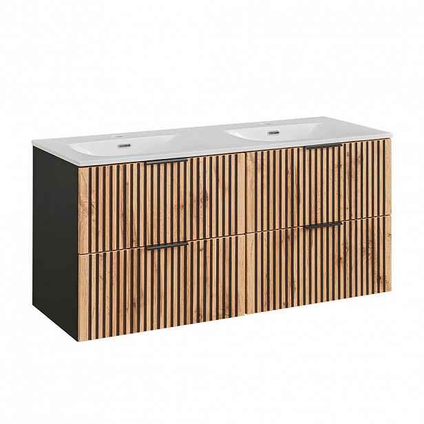 Petits-meubles DVOJUMYVADLO 120.4cm Gaia Dubové dřevo a černá barva