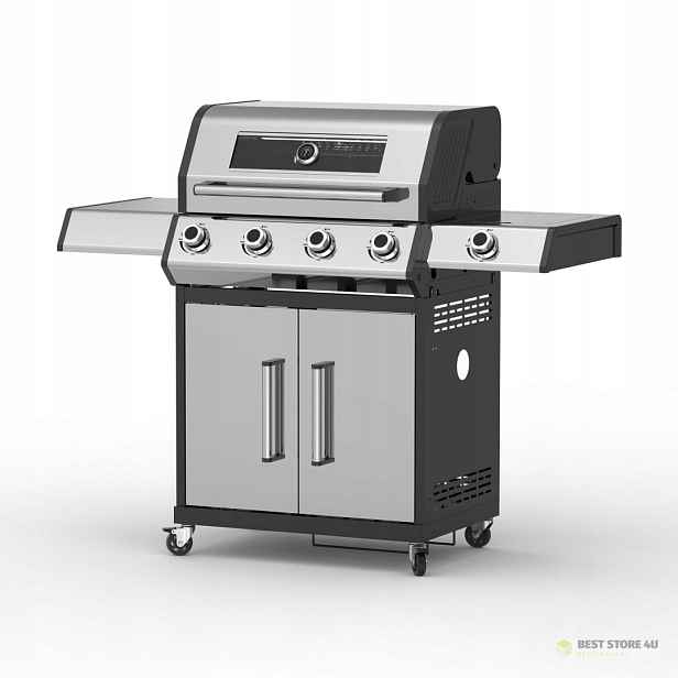 Teesa TSA0250 Plynový gril Bbq 5006 Master, 5 hořáků, 14 kW, černo-stříbrná