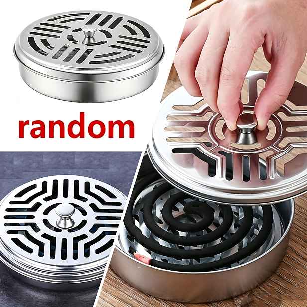 TEMU Přenosný nerezový držák na vonné tyčinky s víkem a rukojetí