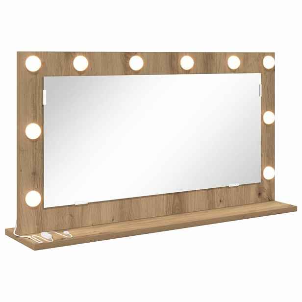 vidaXL Toaletní zrcadlo Artisanový dub 80 x 45 x 18 cm Obdélníkový