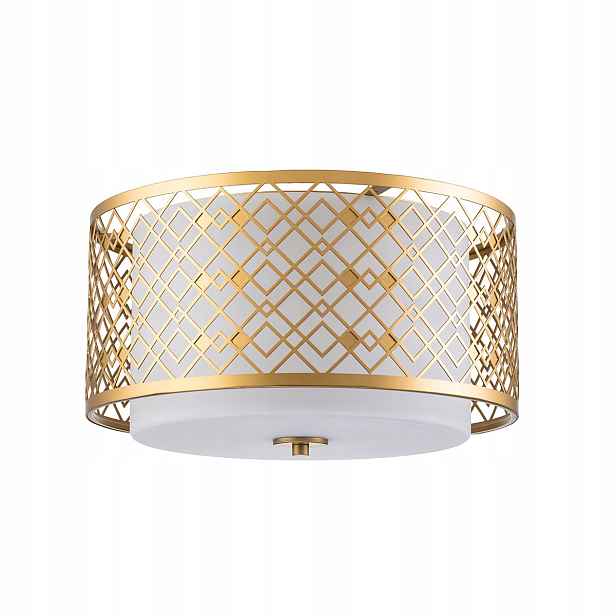Lampa stropní svítidlo stropní ozdobná elegantní zlatá bílá kulatý 40 cm Elstead