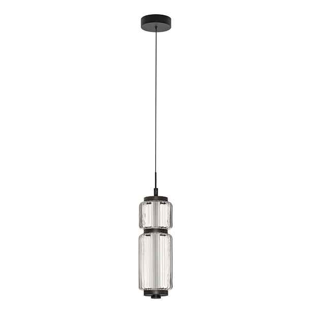 Matně černé skleněné LED závěsné svítidlo ø 12 cm Liesa – Nova Luce
