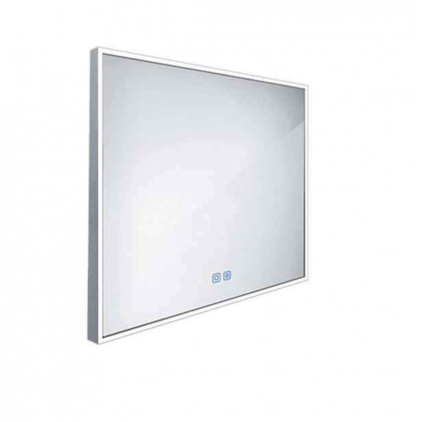 Nimco - Zrcadlo s LED osvětlením, 80x70 cm, dotykový senzor, hliník ZP 13003VX
