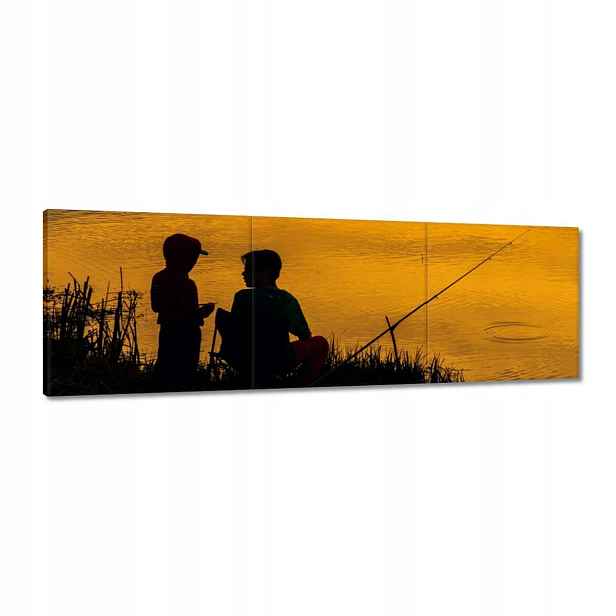Obrazy 120x40 Západní rybáři, řeka, ryby