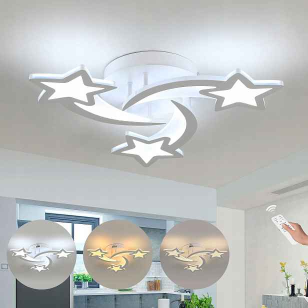 Stropní svítidlo Led bílé moderní do ložnice stmívatelné dálkové ovládání 30W