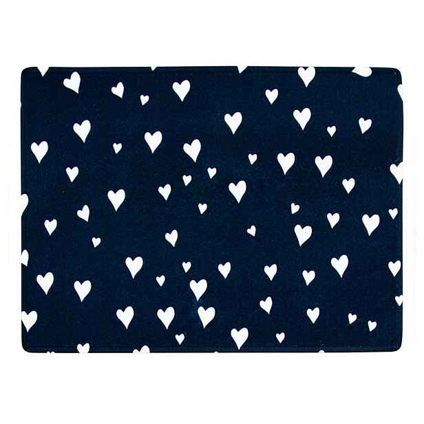 Černá malá rohožka se srdíčky Small hearts - 40*30*1cm Mars & More