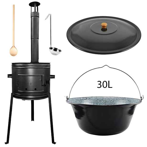 Kotlíková souprava 30L na guláš – vysoká kotlina, Perfect Home VS-4530