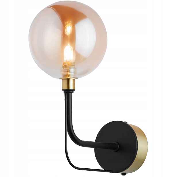 Nástěnná lampa, nástěnná lampa, černá, zlatá, do obývacího pokoje, ložnice, předsíně Eris