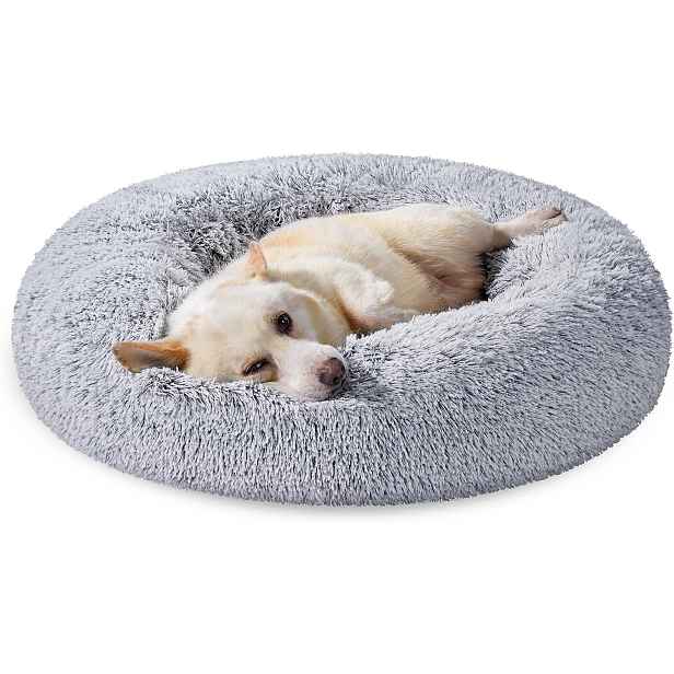 SONGMICS Plyšový pelíšek Fluffys XL 80 cm šedý