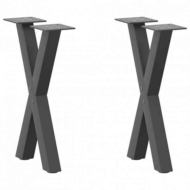 vidaXL Nohy konferenčního stolku ve tvaru X, 2 ks, antracitové, 28 x (42-43) cm, ocel