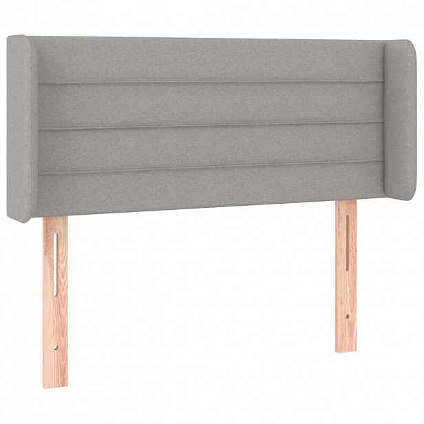 vidaXL Čelo postele typu ušák světle šedé 83x16x78/88 cm textil