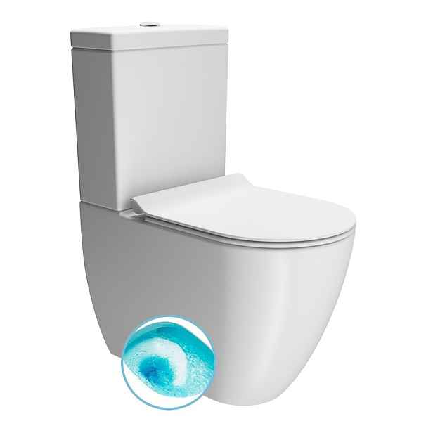 GSI PURA WC kombi, Swirlflush, spodní/zadní odpad, bílá dual-mat