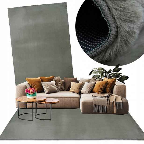 Koberec nadýchaný do ložnice obývacího pokoje 80x140 Měkký moderní zelený