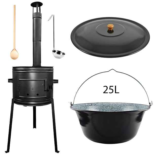Kotlíková souprava 25L na guláš – vysoká kotlina, Perfect Home VS-4225