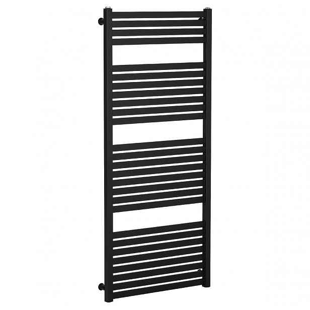 Koupelnový radiátor Vincenzo - boční připojení - 600W - černá matná - 1330x600 mm