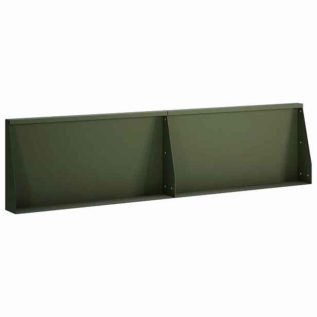 vidaXL Opěrná zeď 2 ks 80 x 12 x 30 cm Ocel Olivově zelená