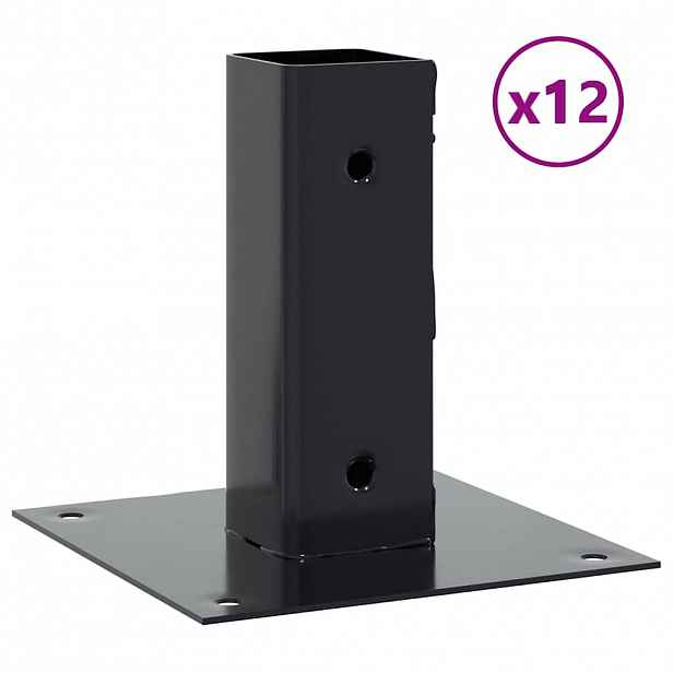 vidaXL Podstavce pod sloupky čtvercové 12 ks antracit 46x46 mm
