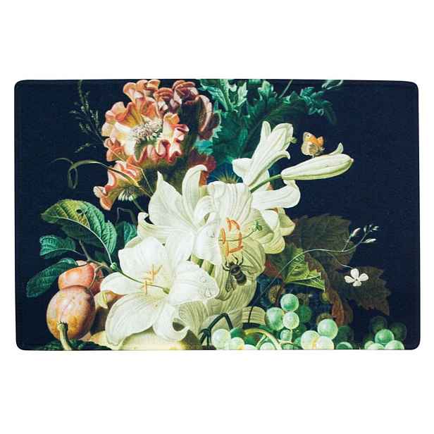 Černá rohožka s květy a ovocem Liliana  - 75*50*1cm Mars & More
