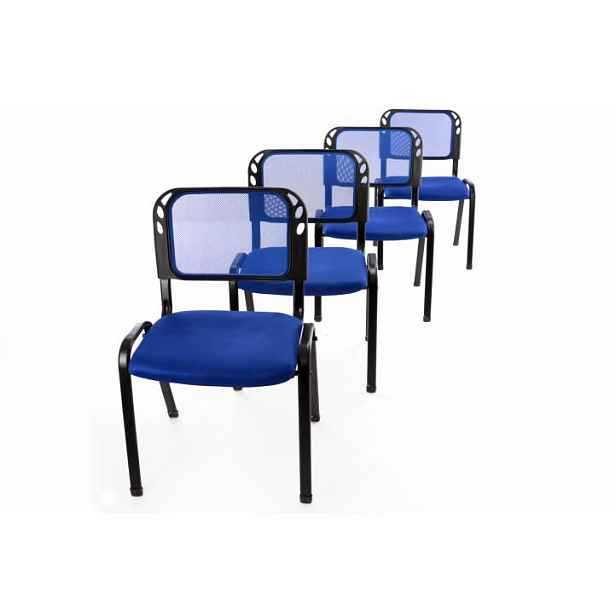 Garthen konferenční židle stohovatelná 4 ks modrá
