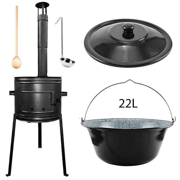 Kotlíková souprava 22L na guláš – vysoká kotlina, Perfect Home VS-4222